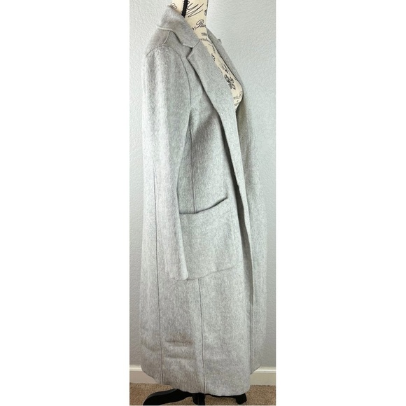 Mango Suit Grey Wool Blend Long Lined Jacket, size Small - Picture 6 of 12